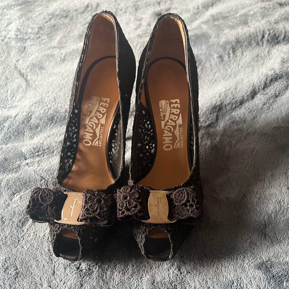 Ferragamo Peep Toe Pumps